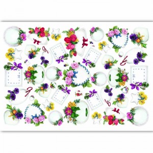 Рисовая карта Calambour PAU 73 "Рамочки с цветами", 34,5х49,5 см